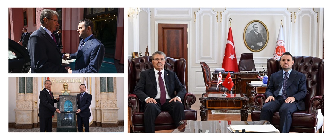 ADALET BAKANI AKIN GÜRLEK, KKTC BAŞBAKANI ÜNAL ÜSTEL İLE BİR ARAYA GELDİ